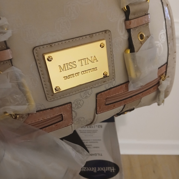 Miss Tina Cream and Tan Satchel - Picture 3 of 11